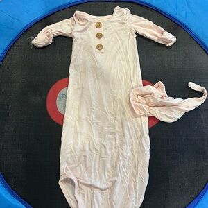 Caden Lane Light Pink Kids gown with Button Accents